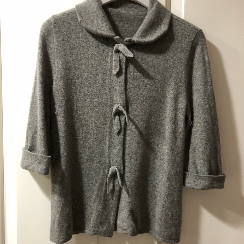 Gray cashmere J Crew cardigan